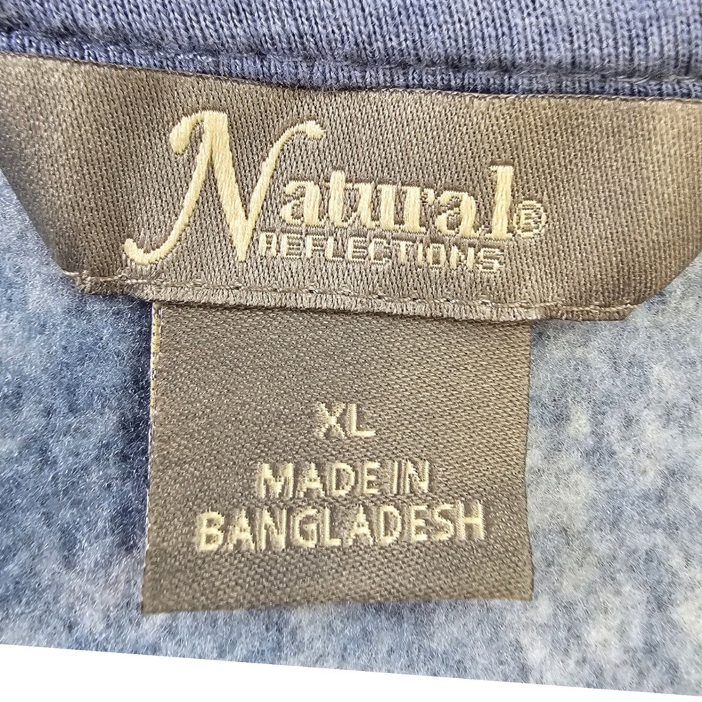 Natural Reflections Sweater Womens XL Blue Cozy Fleece Oversized 1/4 Snap Button - Picture 9 of 12